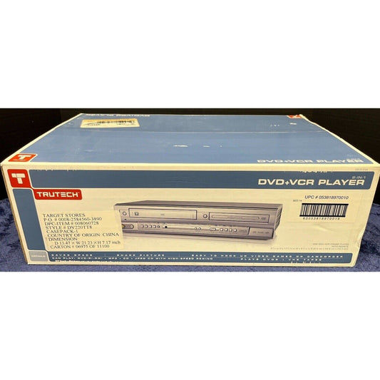 New in Box Trutech Funai dv220tt8 DVD VCR Combo Vhs Player with Hdmi Adapter