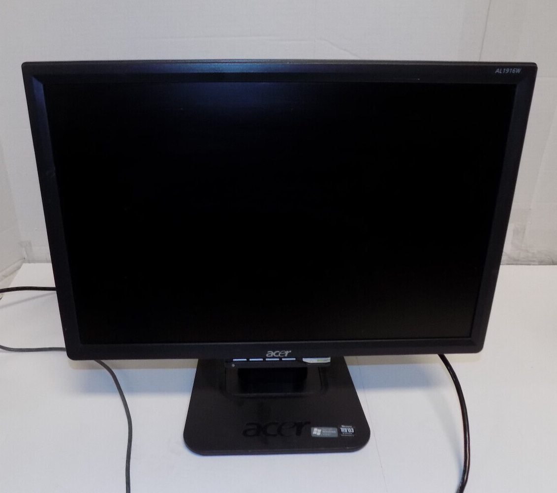 Acer AL1916W LCD 19 Inch Computer Monitor with Power and VGA Cables