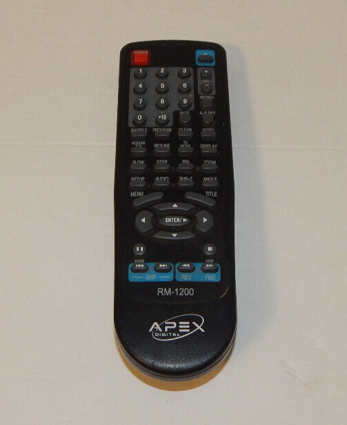Original Apex Model RM-1200 Remote Control for DVD Player AD-1200 Tested