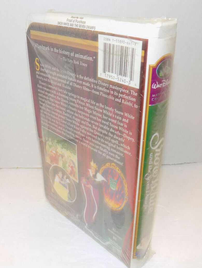 Disney's Masterpiece Collection Snow White And The Seven Dwarfs VHS New Sealed