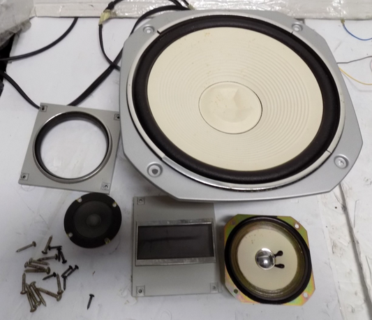 Vintage Sansui S-520U Speaker 10" Woofer  Mid, Tweeter, Crossover & Accessories
