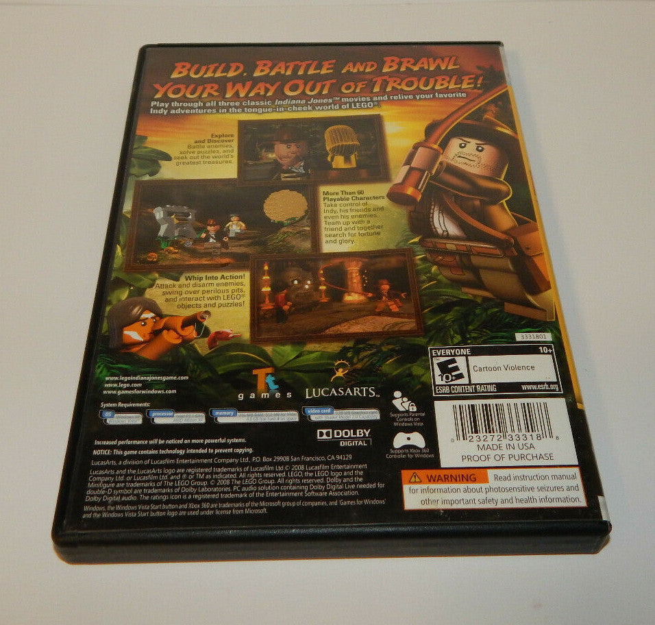 LEGO Indiana Jones The Original Adventures PC Game Windows Computer PC DVD
