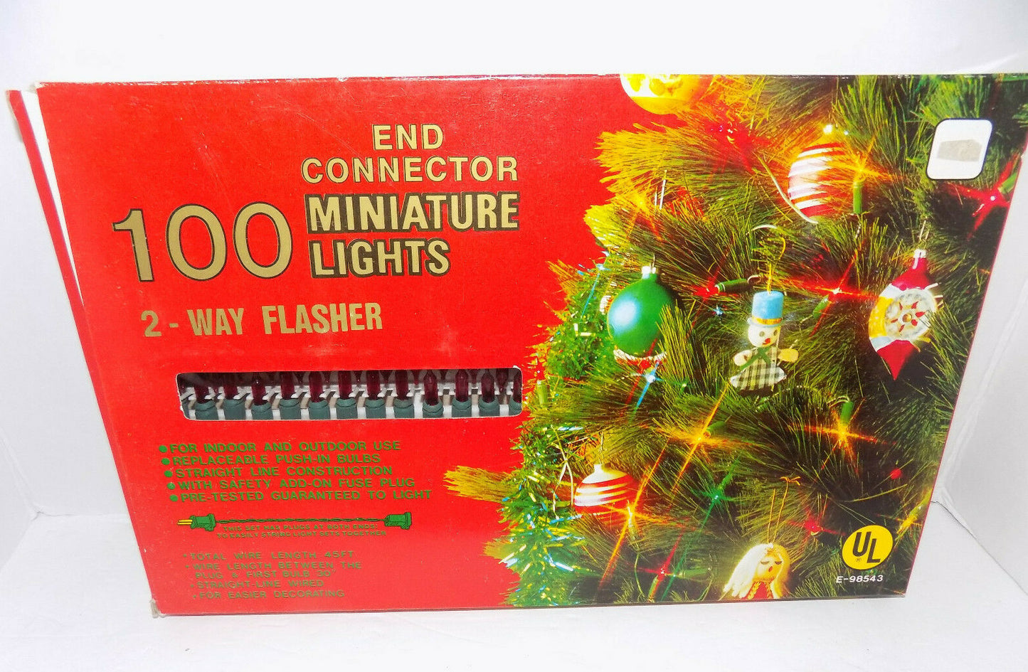Vintage Freddy's 100 Red Miniature Christmas Light Set NIB
