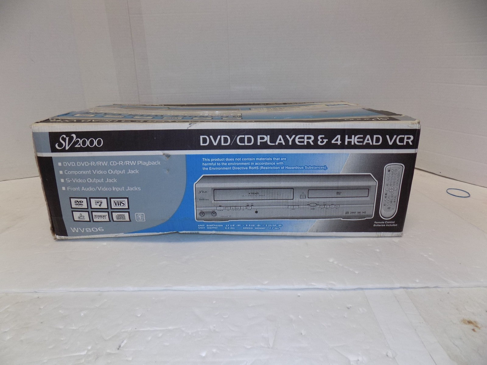 New in Box Funai SV2000 Wv806 DVD VCR Combo Dvd Player Vhs Player w/Hdmi Adapter