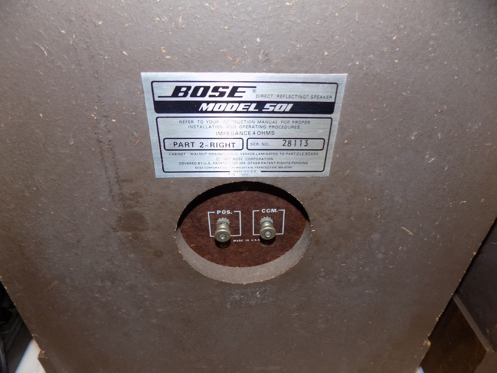 Vintage Pair of Bose 501 Speakers One Has Tweeter Issue