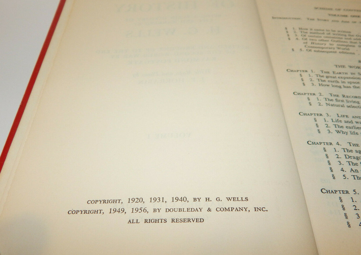 H.G. Wells The Outline of History Vol I Garden City Books 1956