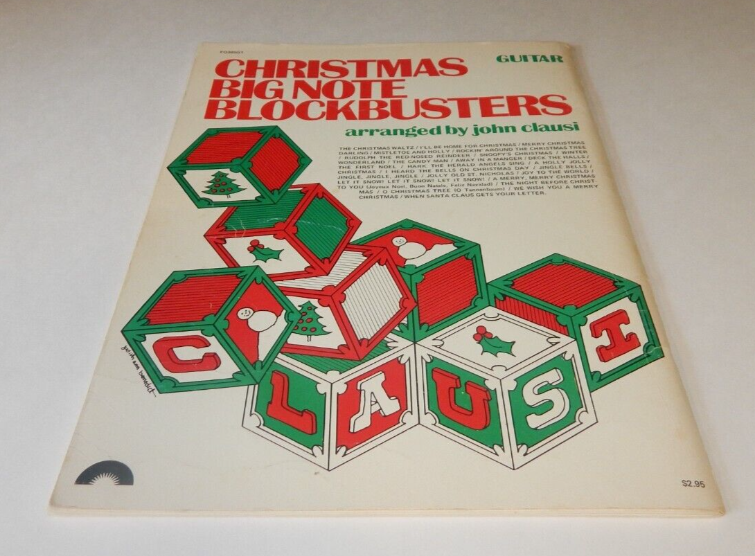 Christmas Big Note Blockbuster Guitar Chords Vocal Music Book John Clausi 1974
