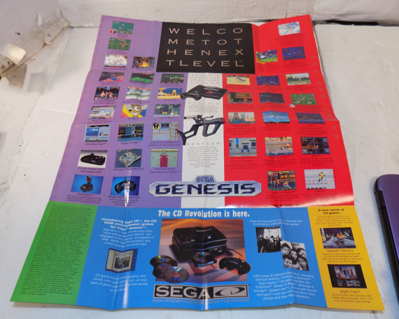 Sega Game Gear Mega Drive Get A Grip Poster Sonic Sega Genesis 1992