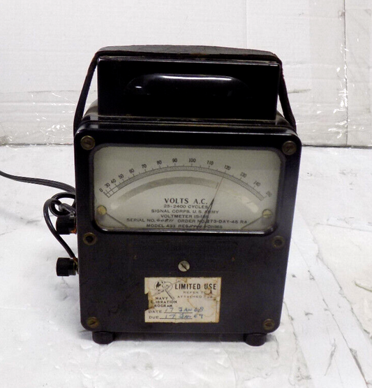 Weston Electric Signal Corps U.S. Army  IS-185 Voltmeter A.C. 433 Untested