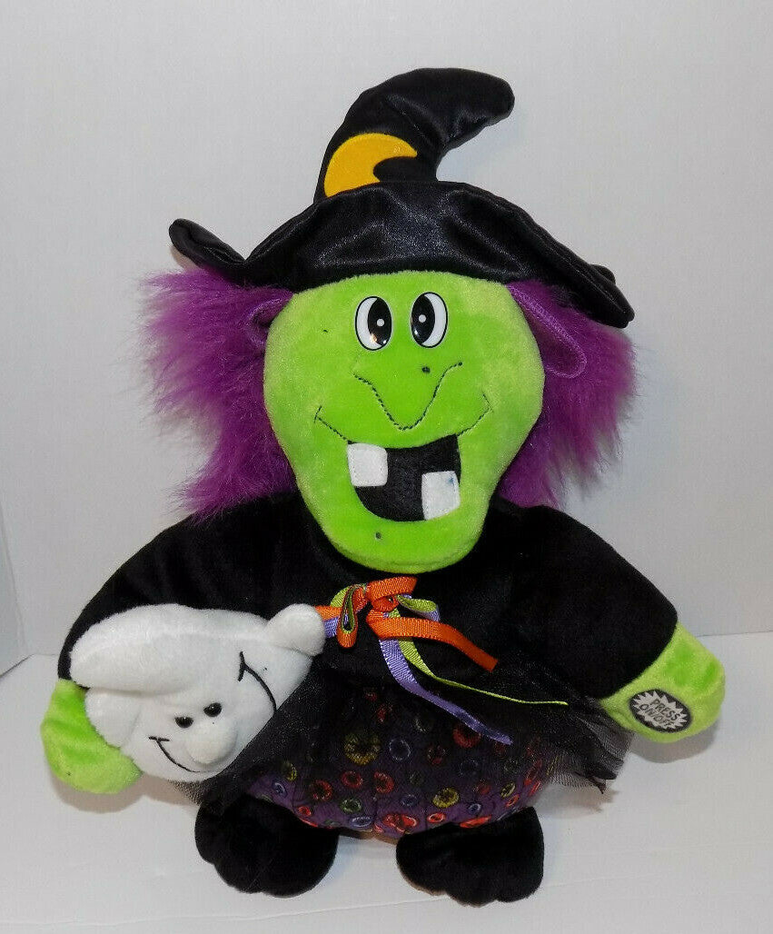 Vintage MTY International Halloween Animated Plush Witch 15"