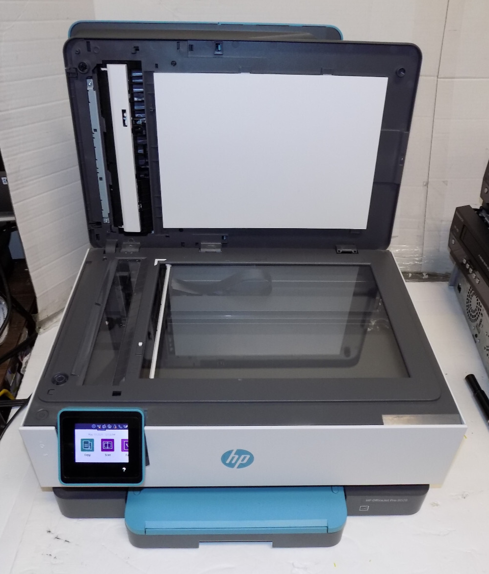 HP OfficeJet Pro 8028 All in One Wireless Scan Copy Fax Color Printer NO INK