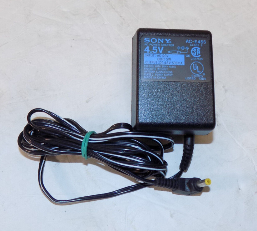 Genuine Sony AC-E455 Walman Discman AC Power Adaptor Supply 4.5V 500mA