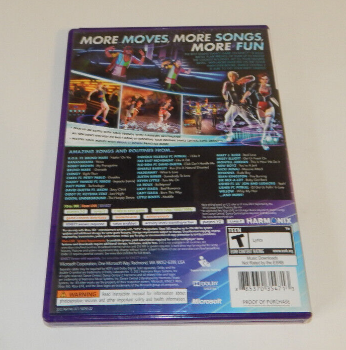 XBOX 360 Dance Central 2 Kinect Video Game NTSC