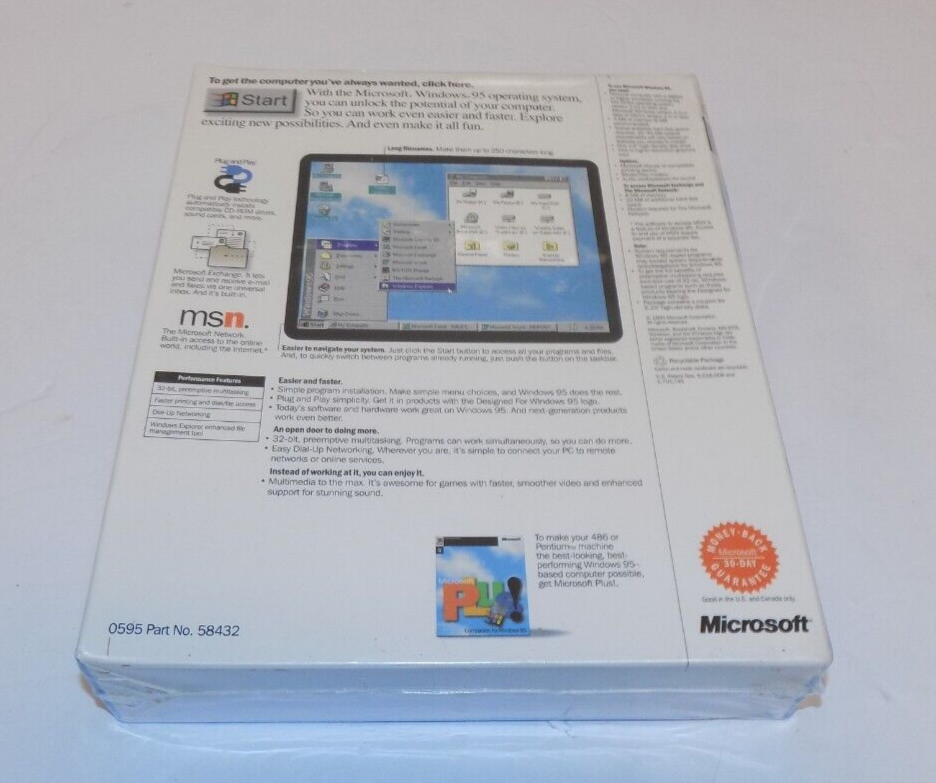 Microsoft Windows 95 Upgrade for Windows and DOS 3.5'' Floppy Disks Sealed