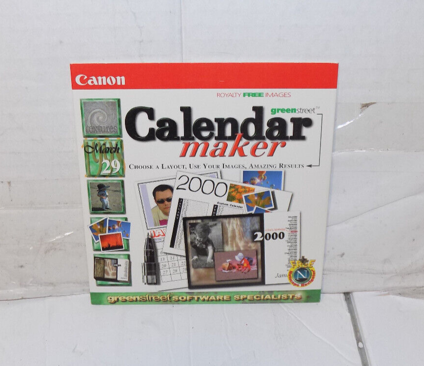 Canon Greenstreet Software Premium Calendar Maker CD Win 95 98
