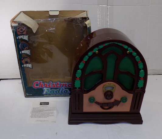 Vintage Telco Motionette Talking Singing Animated Christmas Radio & Box - WORKS