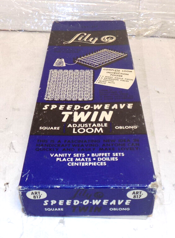 Vintage LILY Speed-O-Weave Twin Adjustable Loom Square Oblong #817