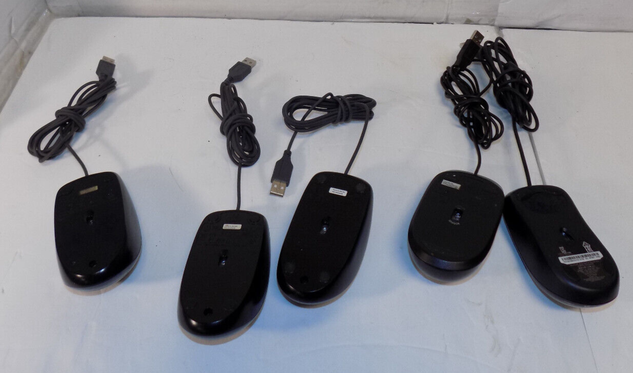 Lot of 5 PC USB WIRED Mouse MIX BRANDS