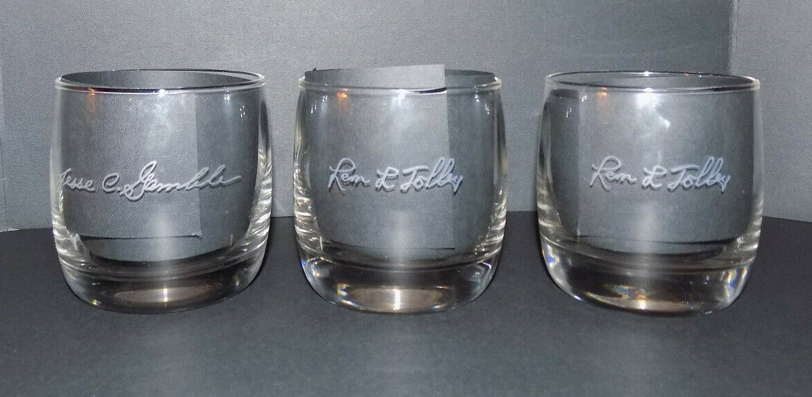 Set of 3 Jack Daniels Master Distillers Etched Glasses