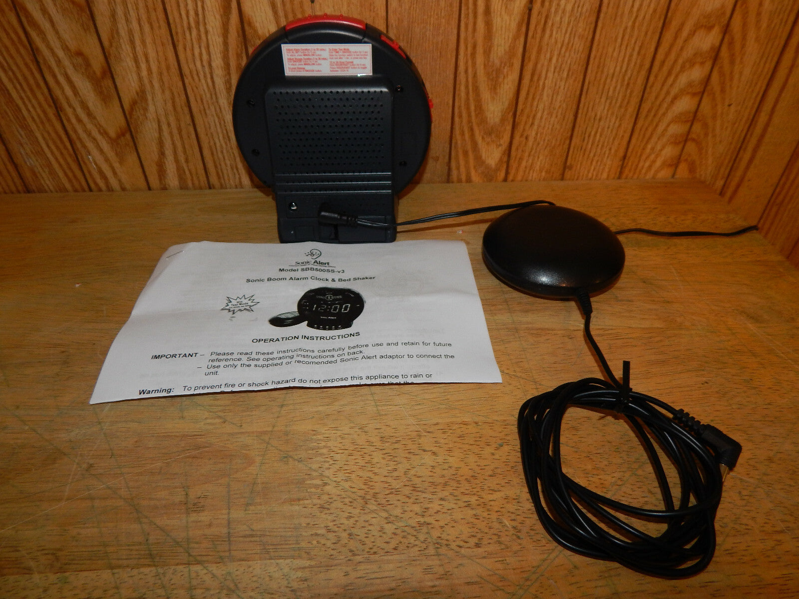 Sonic Alert Boom Loud Vibrating Bomb Alarm Clock Bed Shaker SSB500SS-V3