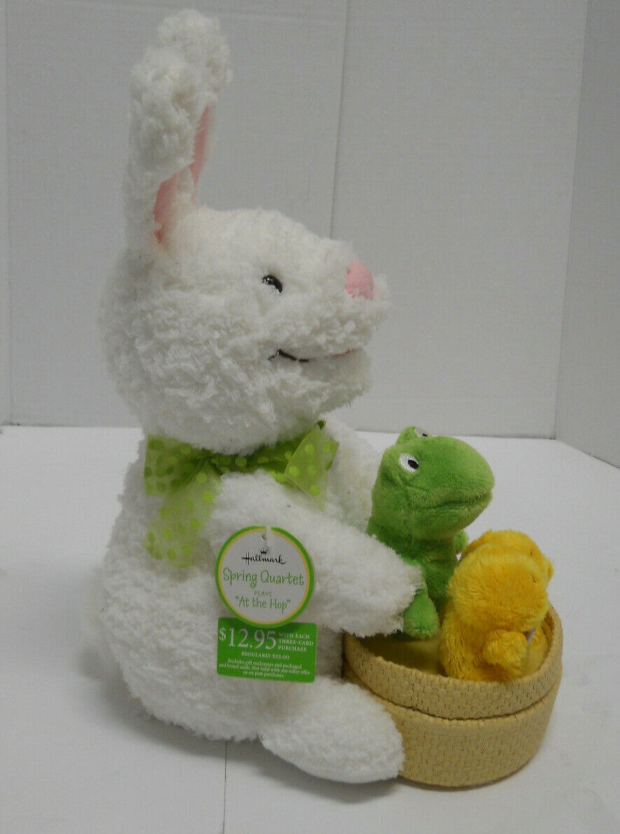 Animated Spring Easter Quartet Plush "At The Hop" Bunny Frog Chicks 12" Hallmark