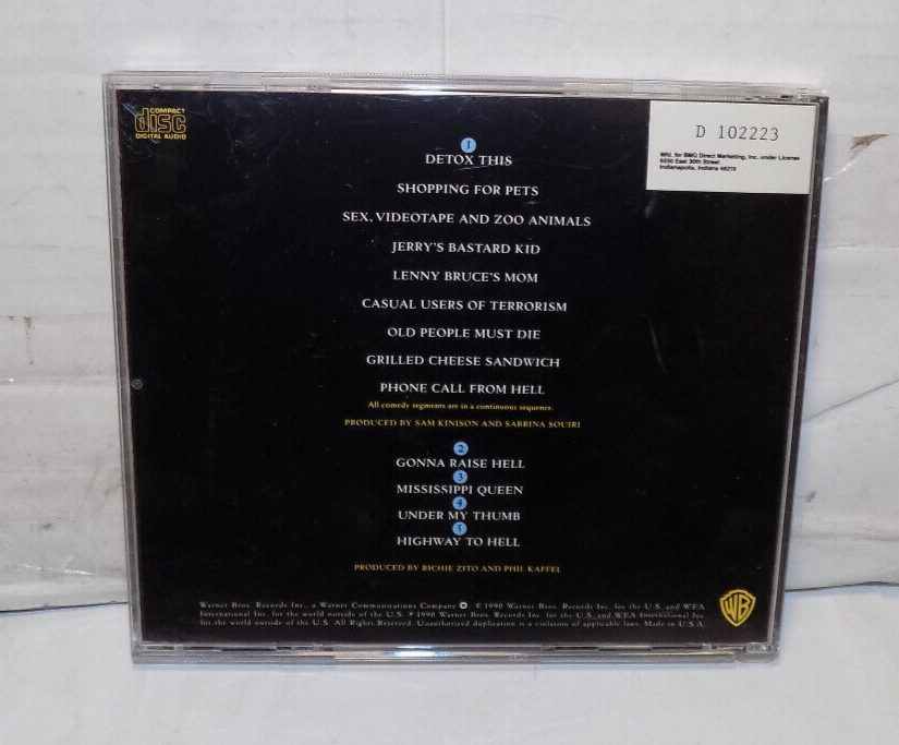 Sam Kinison Leader Of The Banned CD 1990 Warner Brothers Records