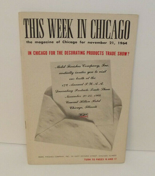 This Week In Chicago Magazine November 21 1964 Booklet Vintage Ads 