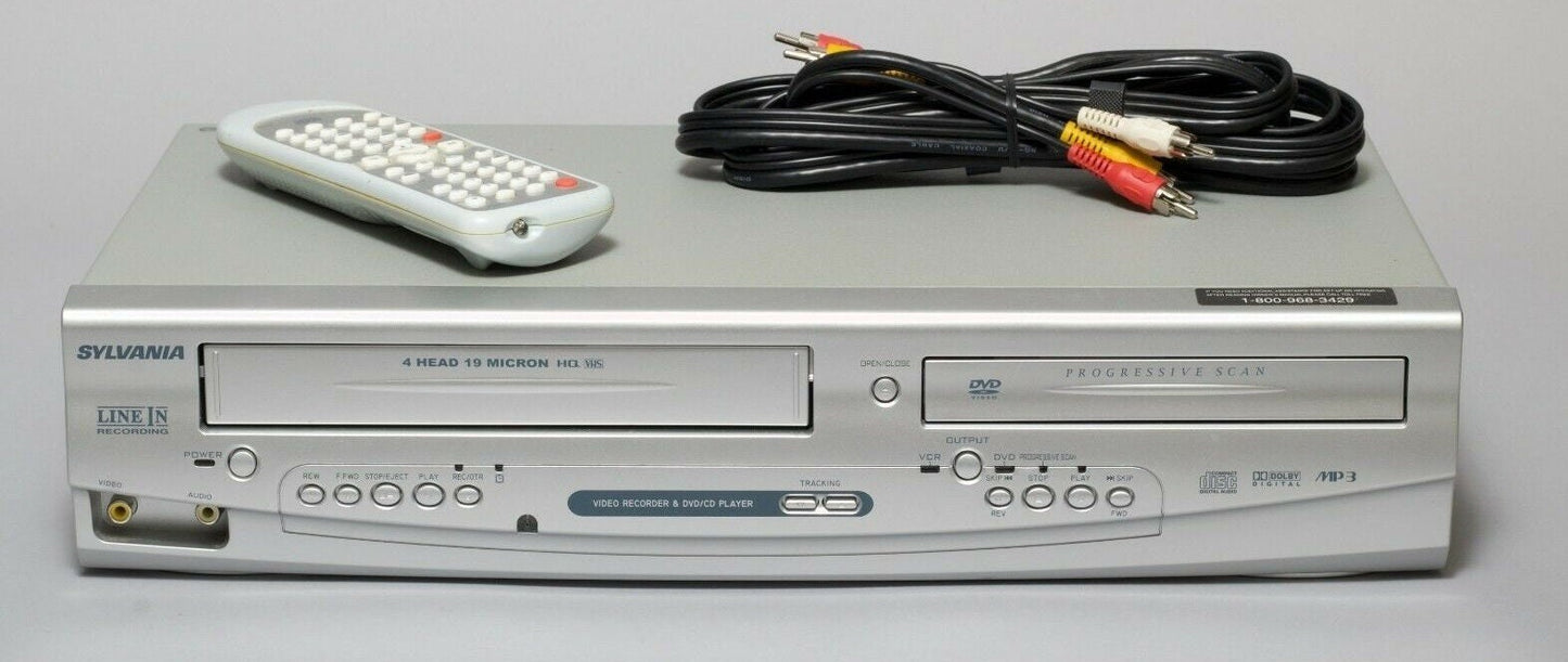 Sylvania DV220SL8 DVD VCR Combo with Remote, A/V Cables & Hdmi Adapter