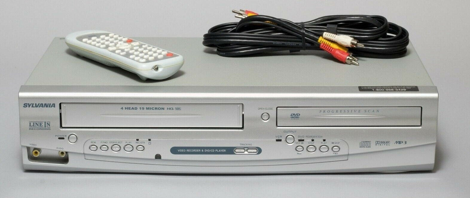 Sylvania DV220SL8 DVD VCR Combo with Remote, A/V Cables & Hdmi Adapter