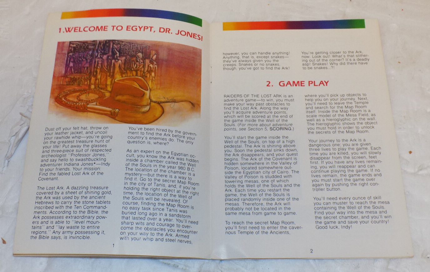 Atari 2600 Raiders Of The Lost Ark Video Game Instruction Manual Booklet 1982