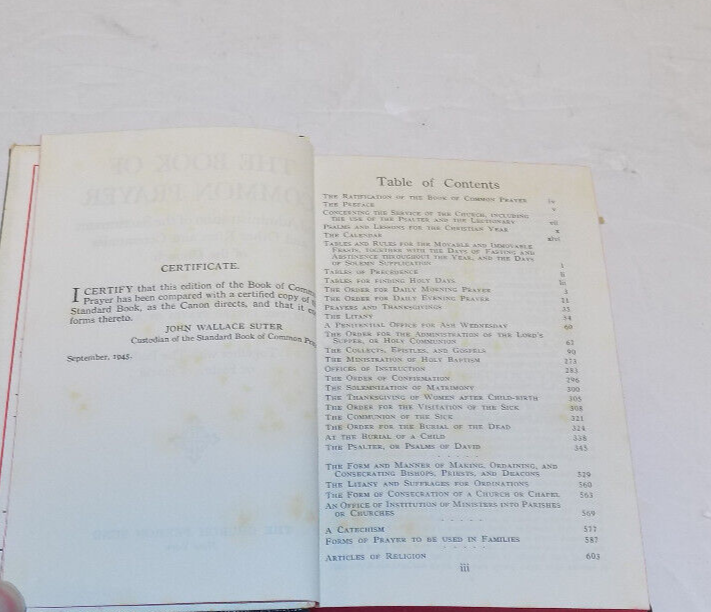 The Book of Common Prayer Published 1945 Hardcover Pocket Size