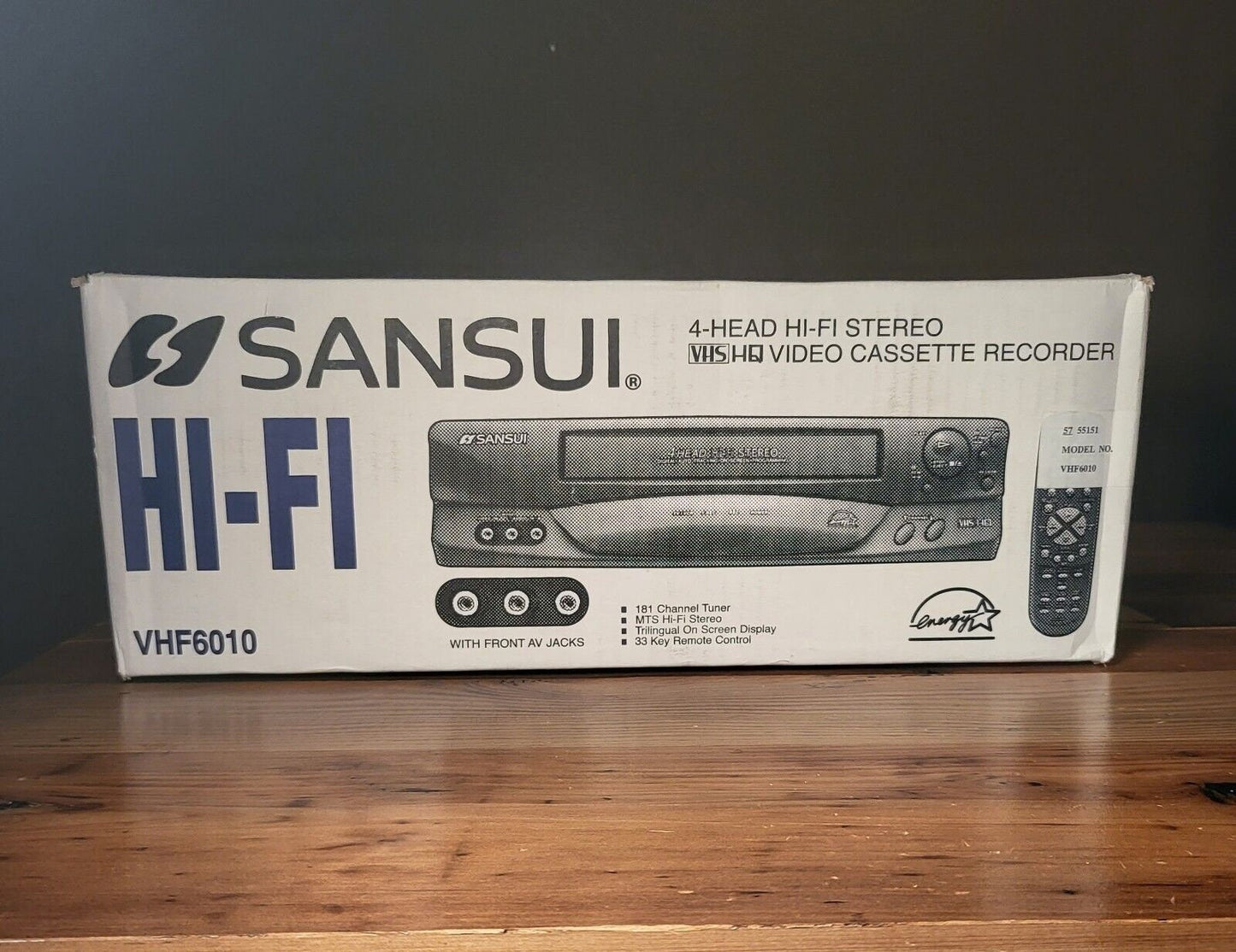 New in Box Sansui VHF6010 4 Head Hi Fi VHS VCR VHS Player with Hdmi Adapter