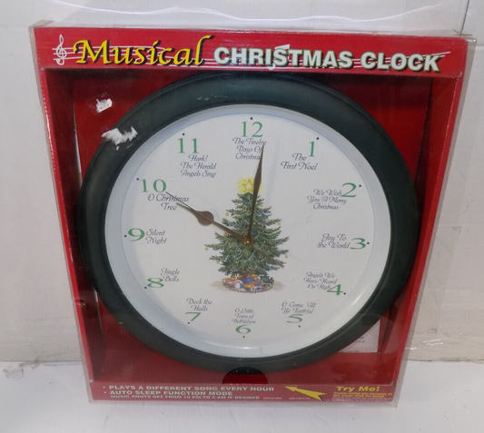 12 Days of Christmas 13" Musical  Christmas Wall Clock VGC