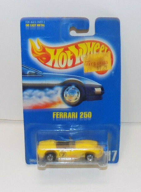 Hot Wheels 1991 No. 117 Yellow Ferrari 250 1:64 Die-Cast NIB