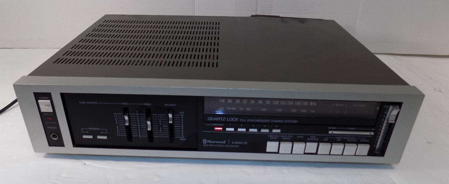 Sherwood S-2620 AM FM Stereo Receiver with Phono Input