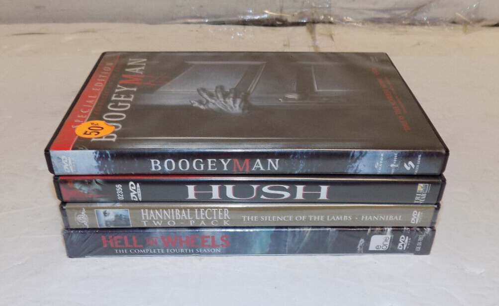 Lot Of 4 DVD Horror Thriller Movies Hannibal BoogeyMan Hush Hell On Wheels