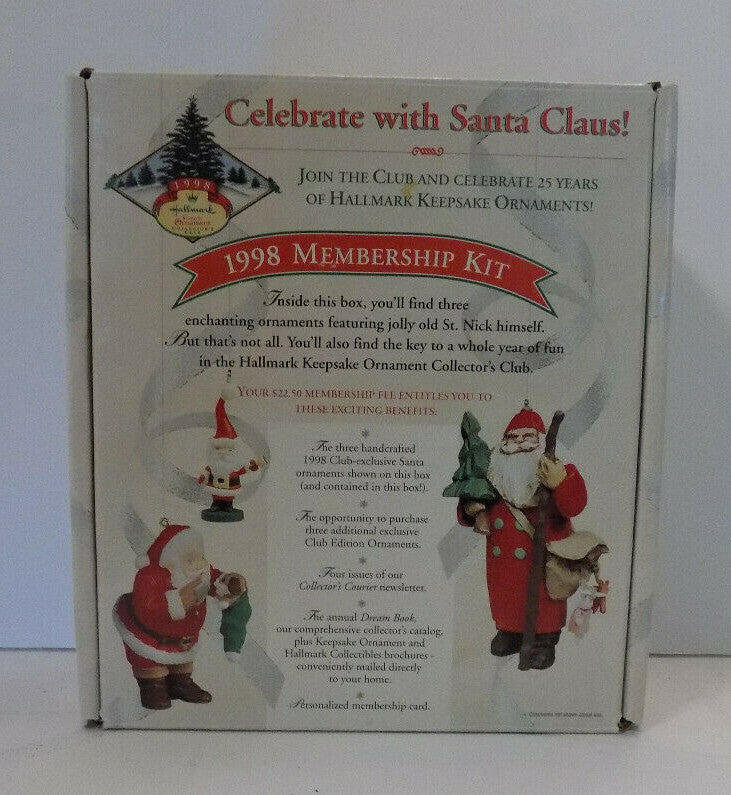 Hallmark Christmas Ornaments 3 Pack Collectors Club 1998 Sealed