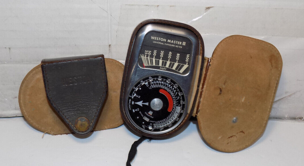 Vintage Weston Master III Light Meter Model 737 With Leather Case