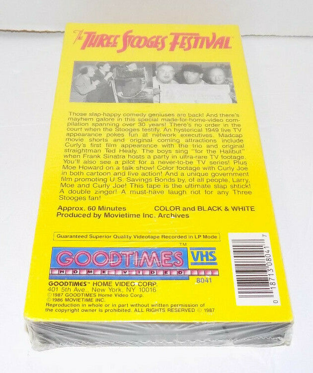 The Three Stooges Festival A Special Video Version VHS Tape New Sealed