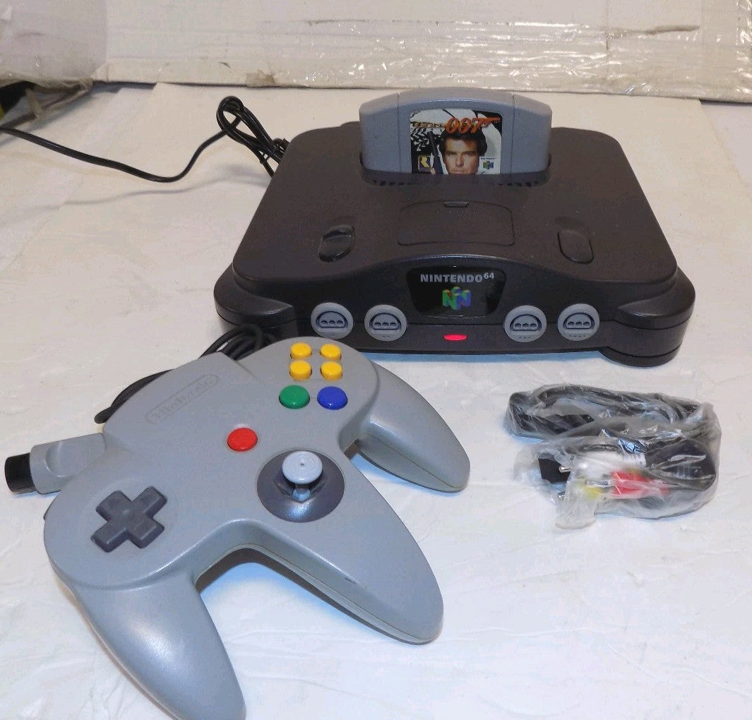 Nintendo 64 N64 NSU001 Console Bundle Lot with 007 Game 1 Controller & Cables