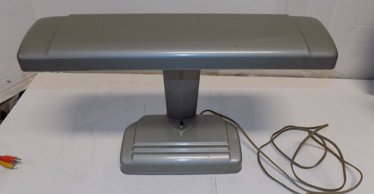 Vtg Industrial Lamp Co Silver Metal Florescent Aviation Portable Lamp Untested