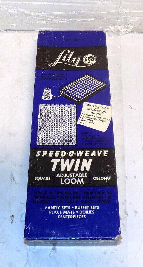 Vintage LILY Speed-O-Weave Twin Adjustable Loom Square Oblong #817
