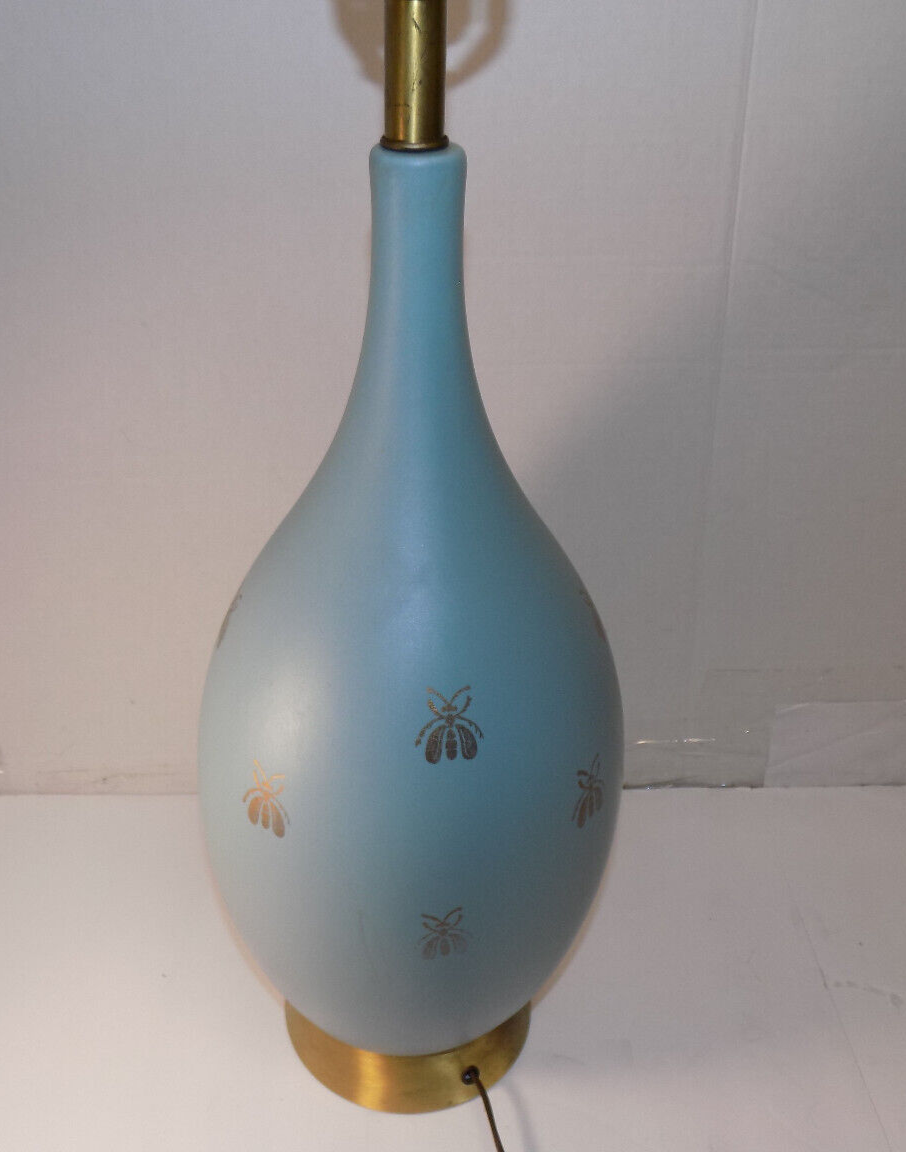 Vintage Ceramic Lamp Works No Shade 32"