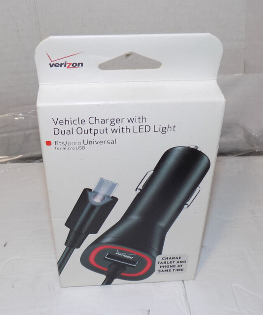 Verizon Vehicle Charger Dual Output With LED Light Model 31-1108-01-VW