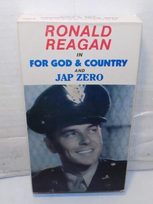 Ronald Reagan in For God and Country & Jap Zero B & W VHS Movie 1985 Goodtimes