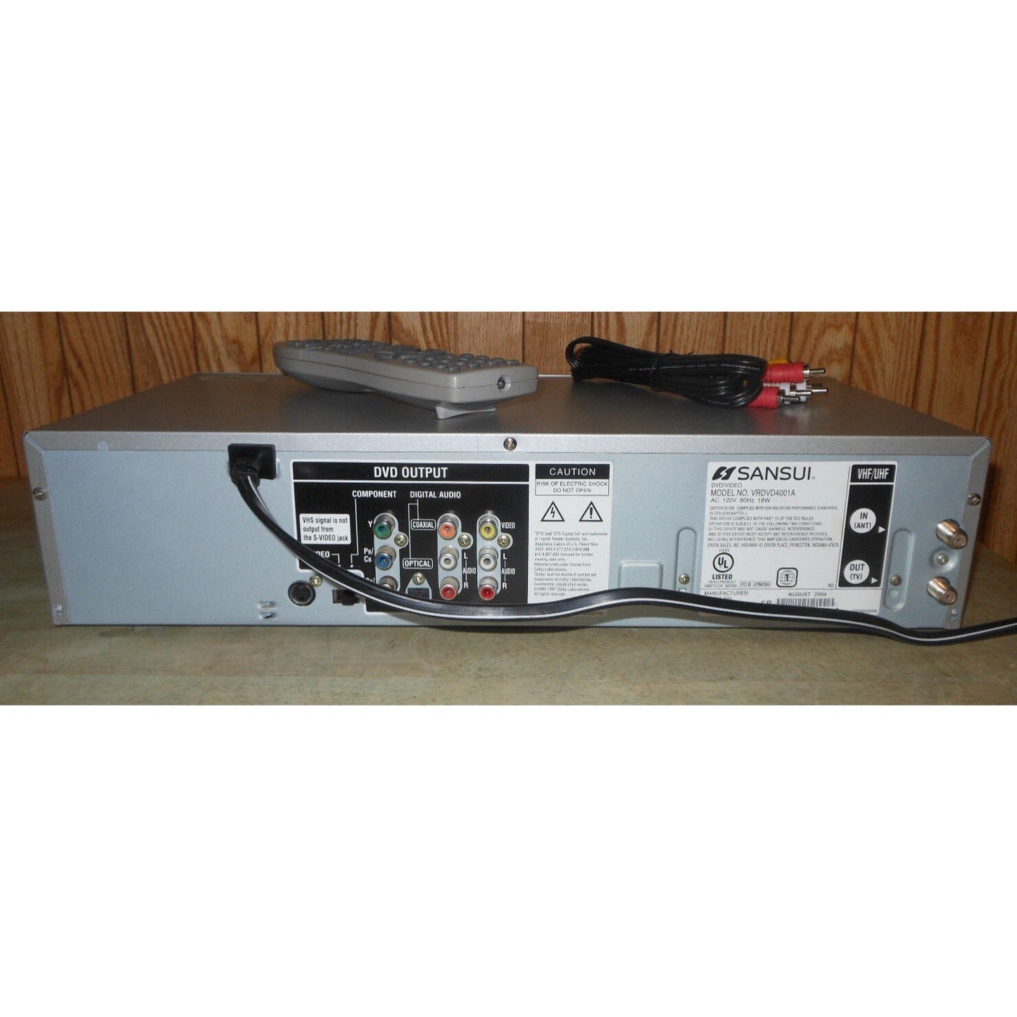 Sansui VRDVD4001 DVD VCR Combo with Remote, A/V Cables & HDMI Adapter
