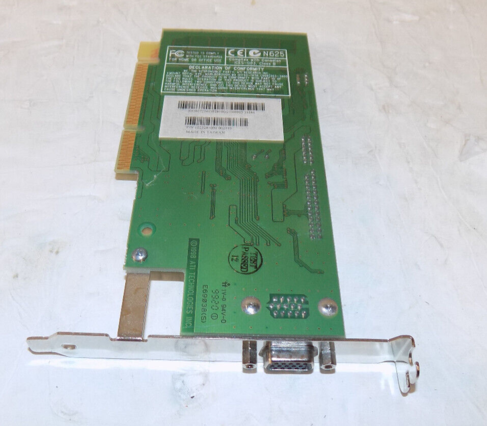 ATI AMC 109-52800-01 3D Rage IIC AGP 8MB Video Graphics Card