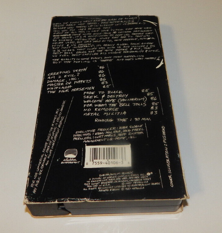 Metallica $19.98 Home Vid Cliff 'em All! VHS Used