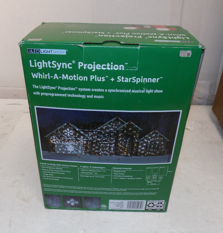 LightSync Projection Whirl-A-Motion Plus + StarSpinner Lightshow Open Box