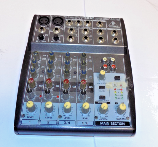 Behringer XENYX Q802 8-Input 2-Bus Mic Preamp Mixer No Power Supply Untested